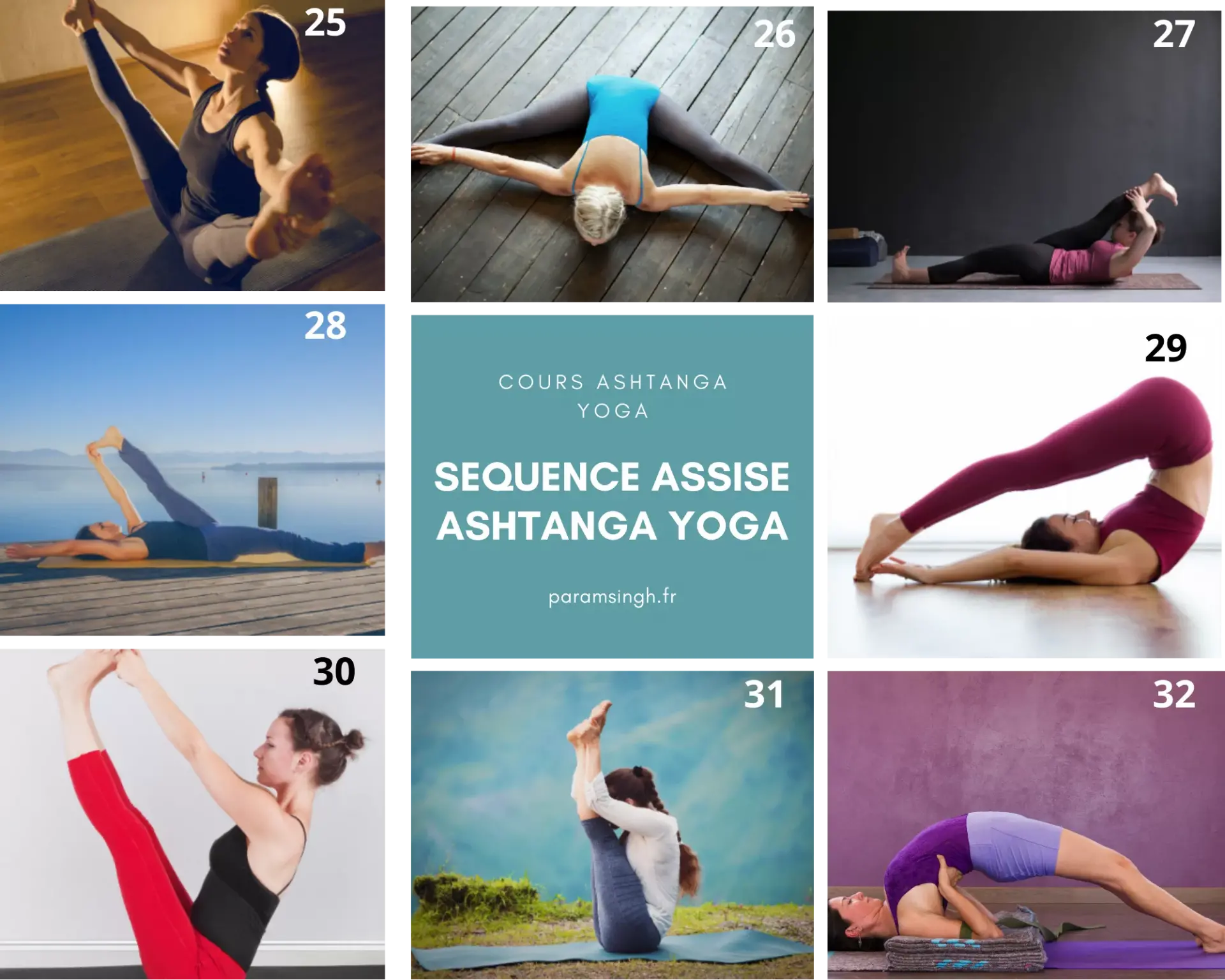 Postures d'ashtanga yoga avant la clôturer de votre cours - première serie